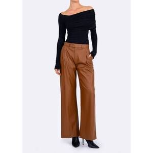 NEW NONCHALANT LABEL salome pleated wide leg pant in caramel